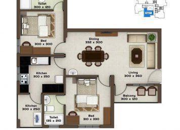 Kalyan Opal 2 Bedroom floor plan Kalyan Opal 2 Bedroom floor plan