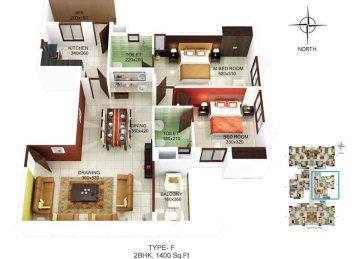 Kalyan Habitat 2BHK floor plan layout Kalyan Habitat 2BHK floor plan