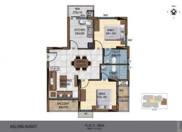 Kalyan Avanti 2 Bedroom floor plan Layout Kalyan Avanti 2 Bedroom floor plan Layout