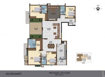 Kalyan Avanti 3 BedRoom floor plan Layout Kalyan Avanti 3 BedRoom floor plan Layout