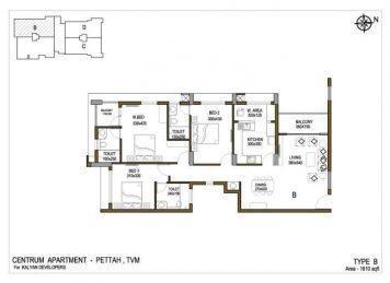 Kalyan centrum 3Bedroom floor plan layout Kalyan centrum 3Bedroom floor plan layout