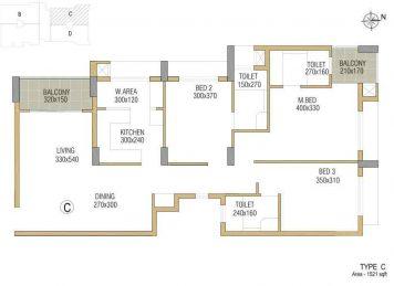 Kalyan Centrum 3 Bedroom floor plan layout Kalyan Centrum 3 Bedroom floor plan layout