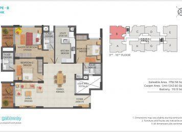 Kalyan gateway 3 Bedroom floor plan Layout
