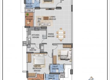 Kalyan Legacy 3 Bedroom floor plan