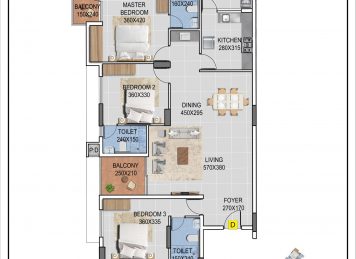 Kalyan Legacy 3 Bedroom floor plan
