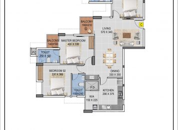 Kalyan Horizon 3BHK Floor Plan