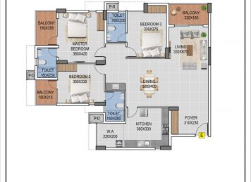 Kalyan Horizon 3BHK Floor Plan